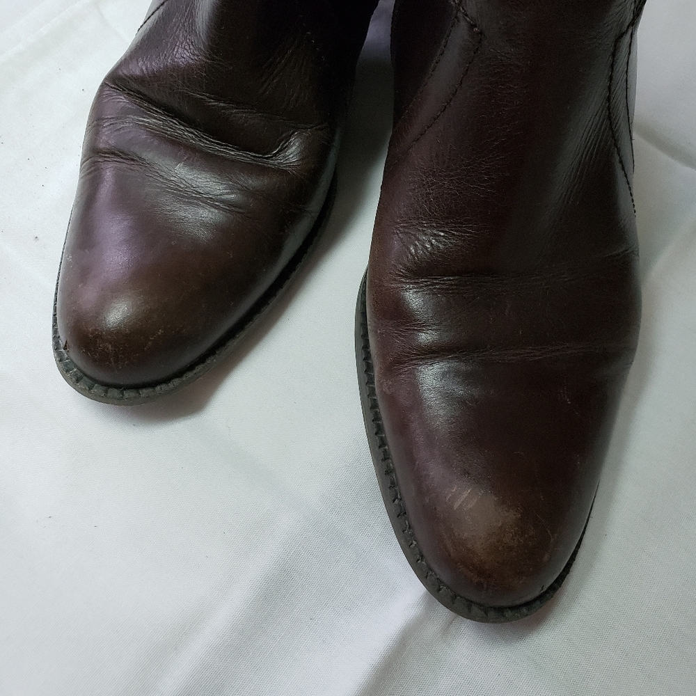 Women's Leather Winter Boots - Dark Brown